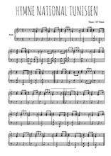 Téléchargez l'arrangement pour piano de la partition de hymne-national-tunisien en PDF